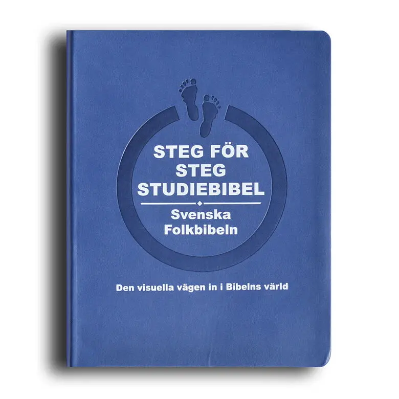 Steg för steg Studiebibel, blå skinnimitation